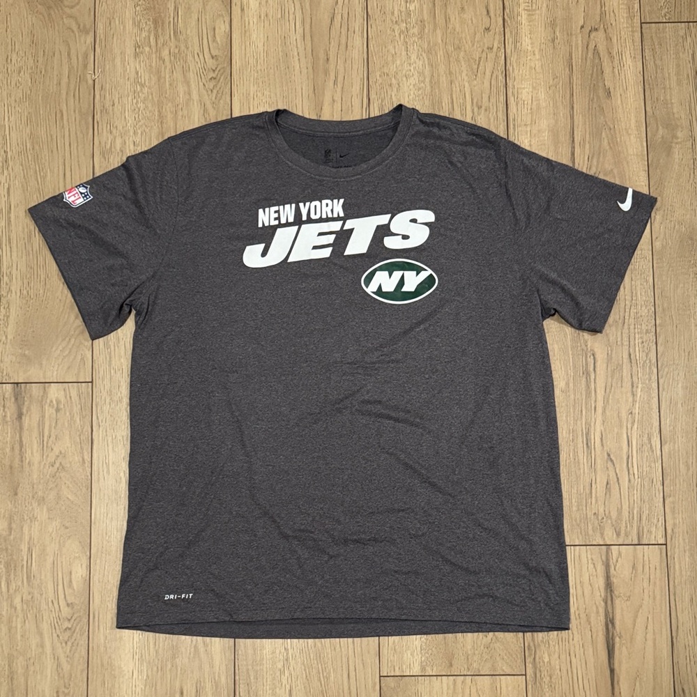 Nike New York Jets NFL Football Dri-Fit Gray Polyester T-Shirt Men’s 2XL NWOT